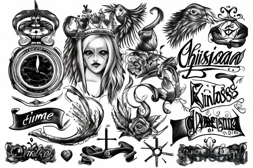 Christian, time, king, darkness tattoo idea