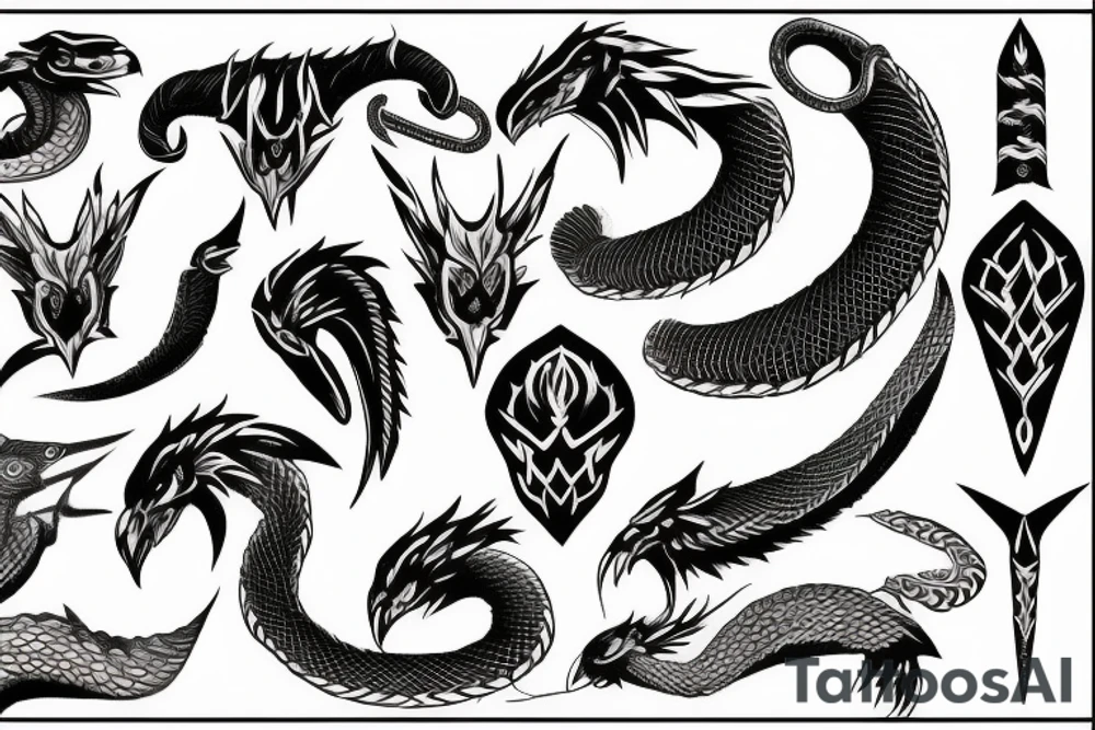 swellow, dagger, snake tattoo idea