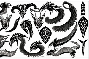 swellow, dagger, snake tattoo idea