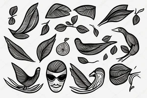 Fine lime face with bird tattoo idea
