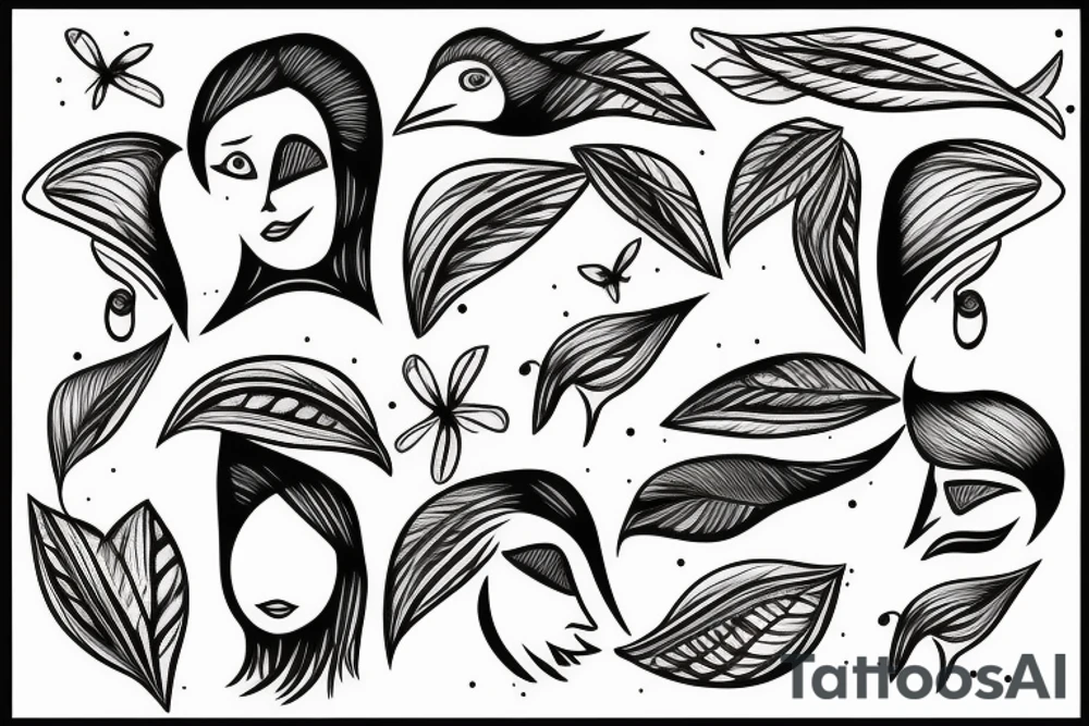 Fine lime face with bird tattoo idea