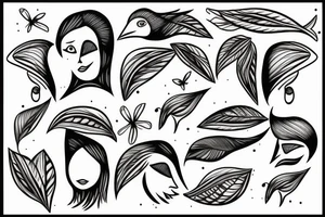 Fine lime face with bird tattoo idea