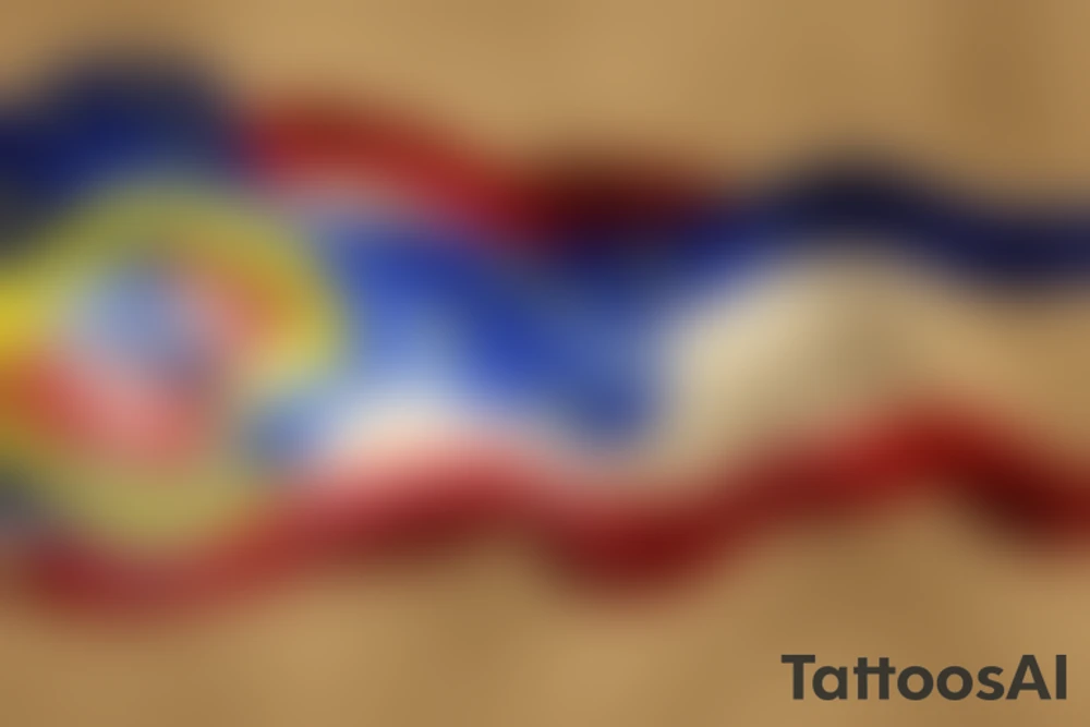 Venezuela map with the flag on color tattoo idea