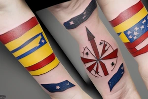Venezuela map with the flag tattoo idea