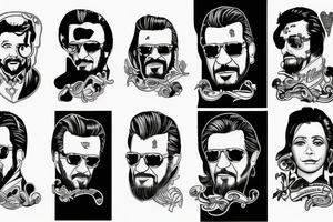 Traditional style Waylon Jennings tattoo idea