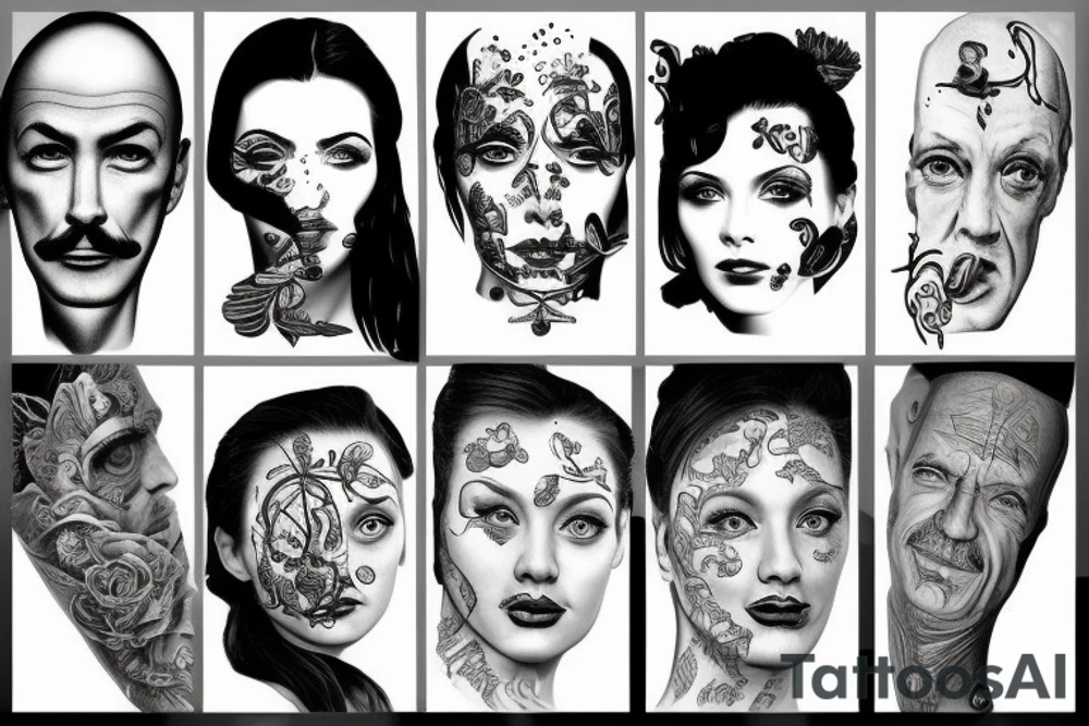 realistic portrait of an artist tattoo idea