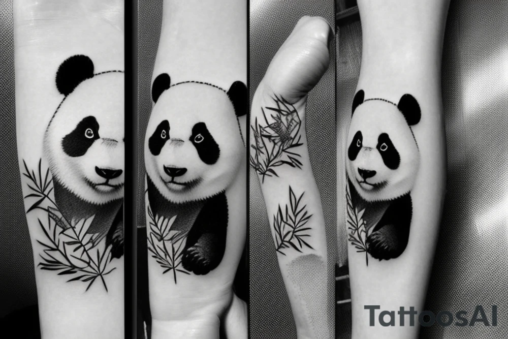 Panda in nature tattoo idea