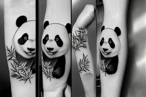Panda in nature tattoo idea