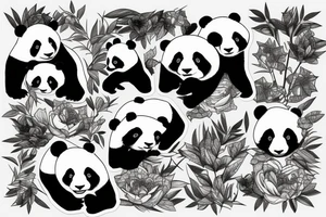 Panda in nature tattoo idea