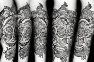 octupos full arm with medusa tattoo idea