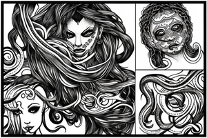 fine line medusa tattoo idea