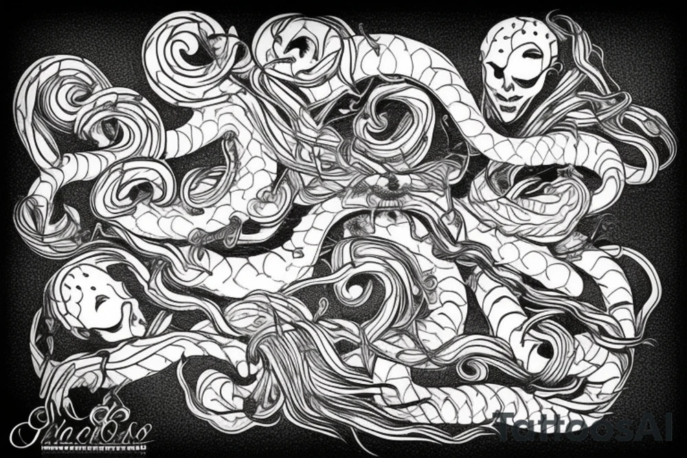 fine line medusa tattoo idea