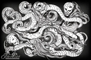 fine line medusa tattoo idea