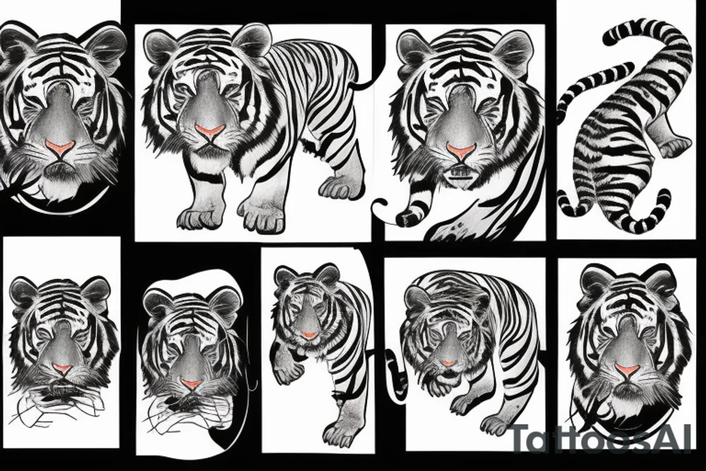color tiger cosmos tattoo idea