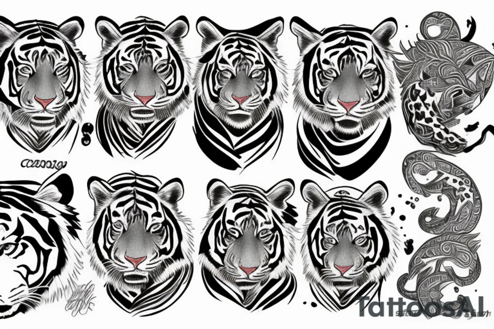 color tiger cosmos tattoo idea