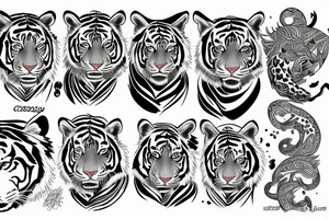 color tiger cosmos tattoo idea
