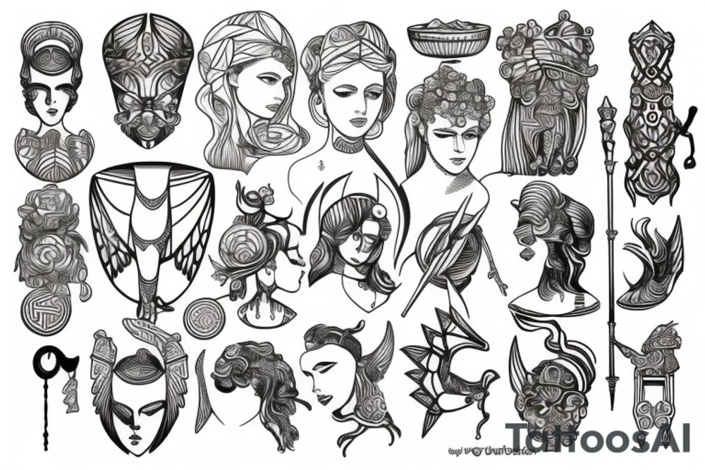 Greek mythology and culture tattoo idea