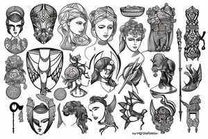 Greek mythology and culture tattoo idea