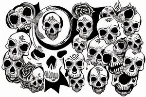 skull crying blood tattoo idea