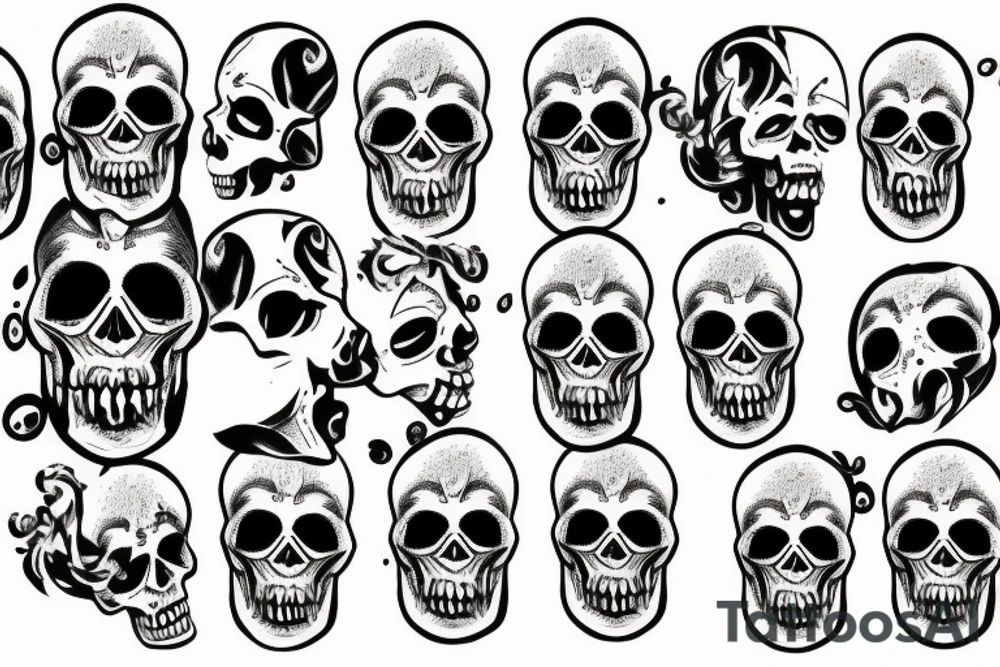 skull crying blood tattoo idea