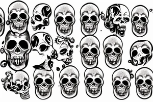 skull crying blood tattoo idea