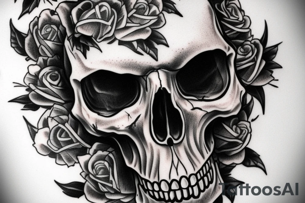 skull crying blood tattoo idea
