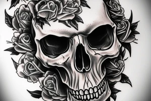 skull crying blood tattoo idea