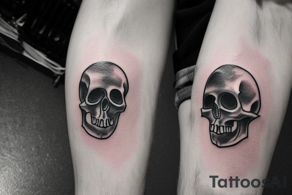 skull crying blood tattoo idea
