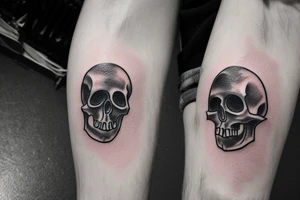 skull crying blood tattoo idea