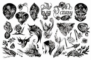 Dwa węże, jeden czarny drugi czerwony tattoo idea