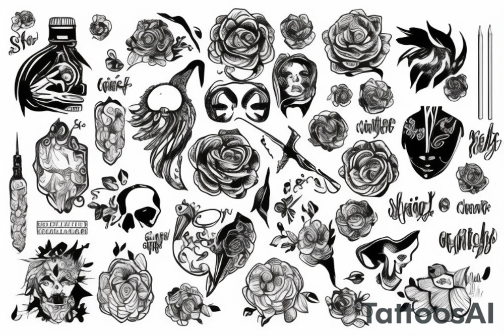 Wąż czerwono czarny tattoo idea