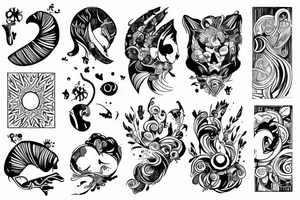 Wąż czerwono czarny tattoo idea