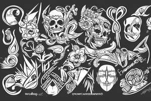 Wąż czerwono czarny tattoo idea