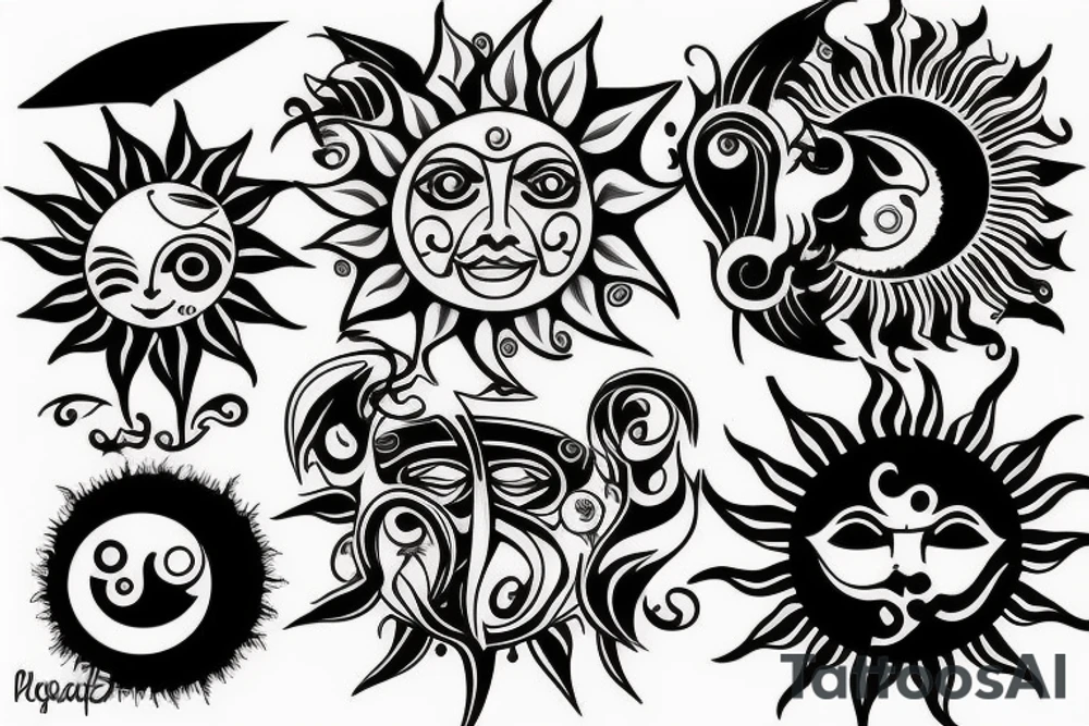 sun and moon tattoo idea