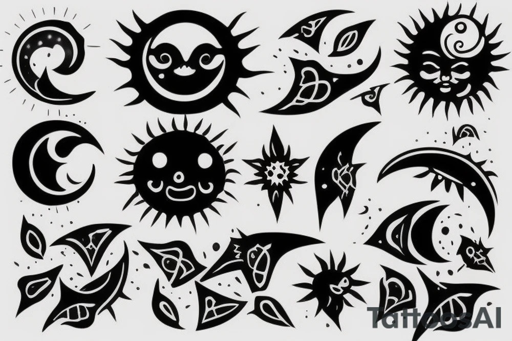 sun and moon tattoo idea