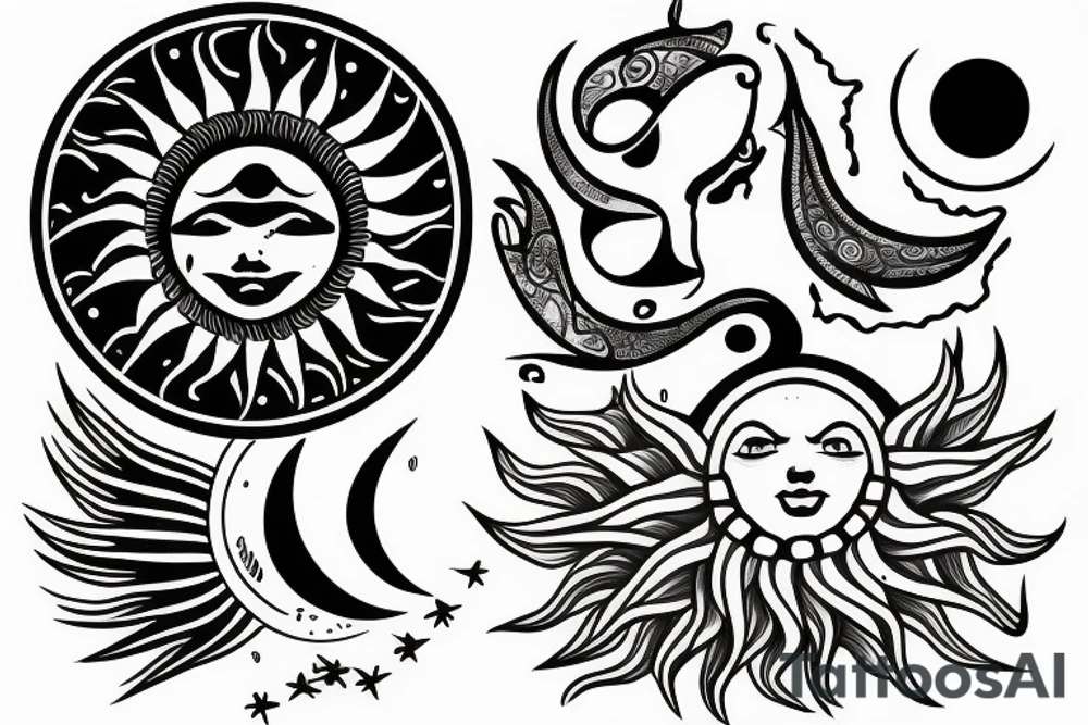 sun and moon tattoo idea