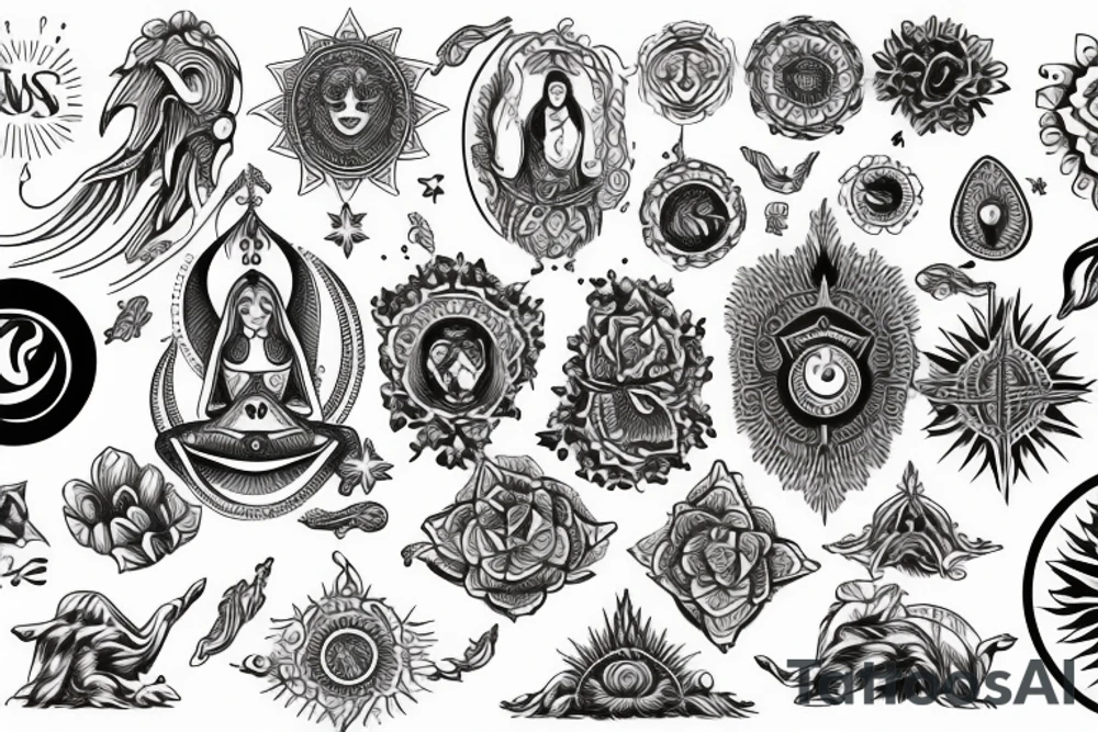 spiritual person with astrology tattoo idea