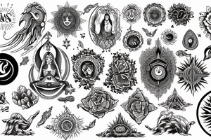 spiritual person with astrology tattoo idea