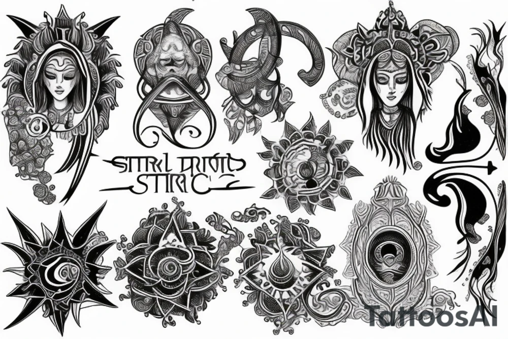 spiritual person with astrology tattoo idea