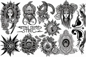 spiritual person with astrology tattoo idea