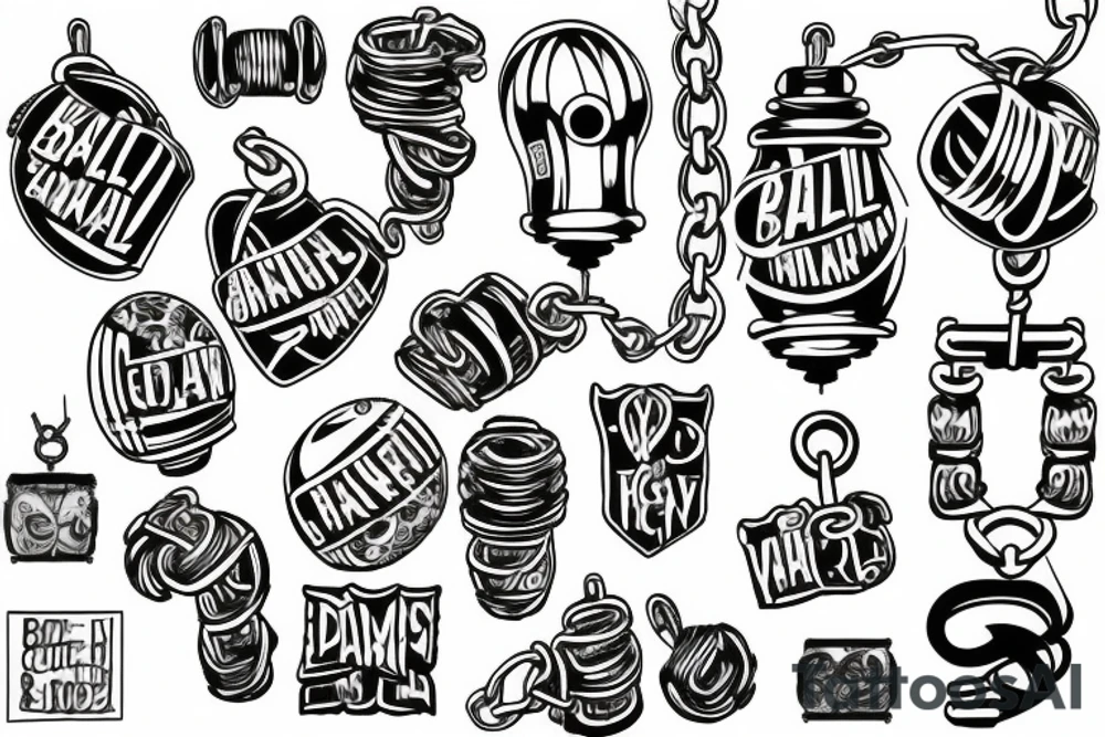 ball and chain going up the arm and around the back tattoo idea ball and chain going up the arm and around the back tattoo idea