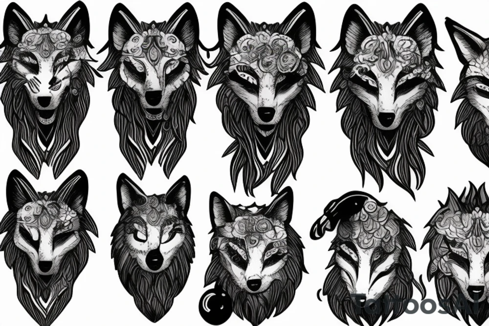Wolf with sheep mask tattoo idea
