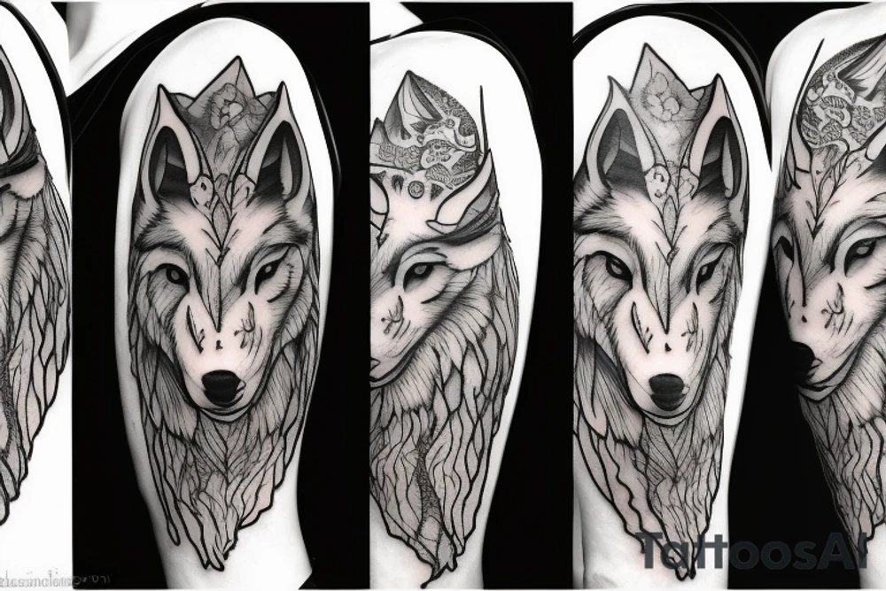 Wolf with sheep mask tattoo idea
