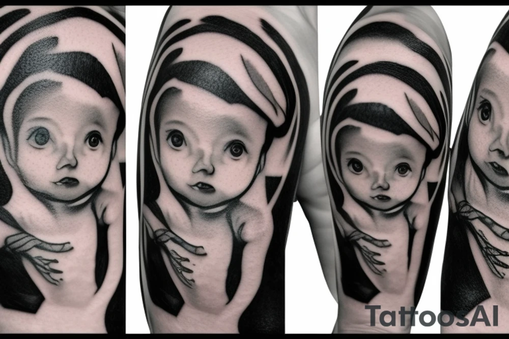 fetus in artificial womb tattoo idea