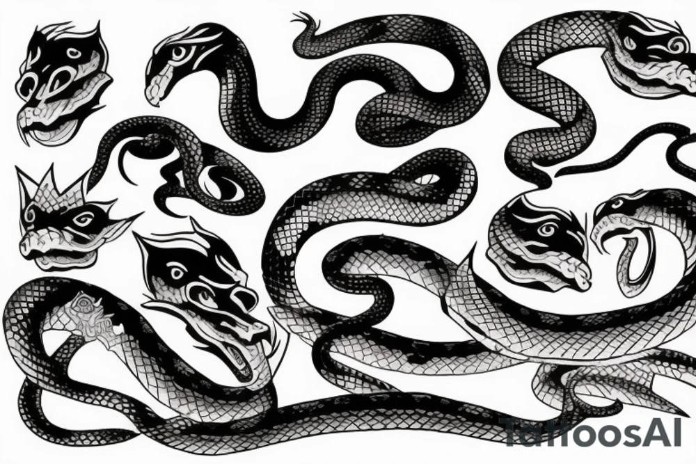 Agressive snake tattoo idea