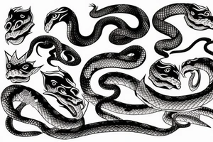 Agressive snake tattoo idea