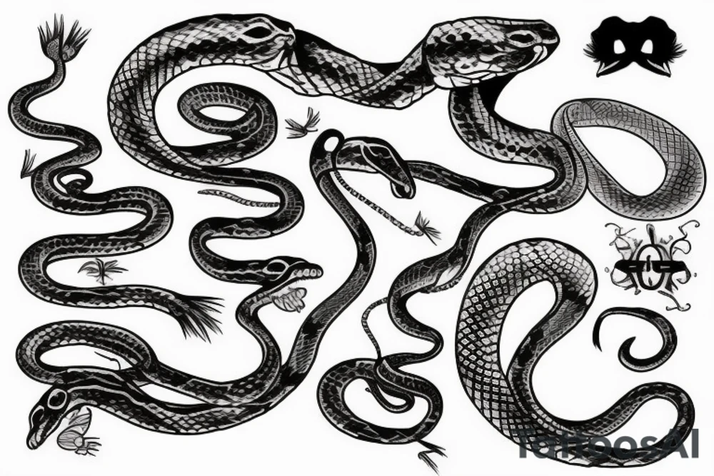 Agressive snake tattoo idea