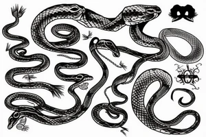 Agressive snake tattoo idea