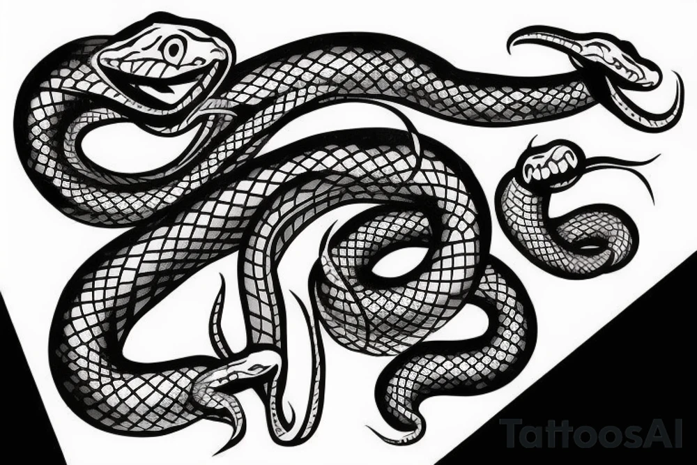 Agressive snake face tattoo idea