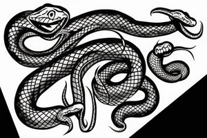Agressive snake face tattoo idea
